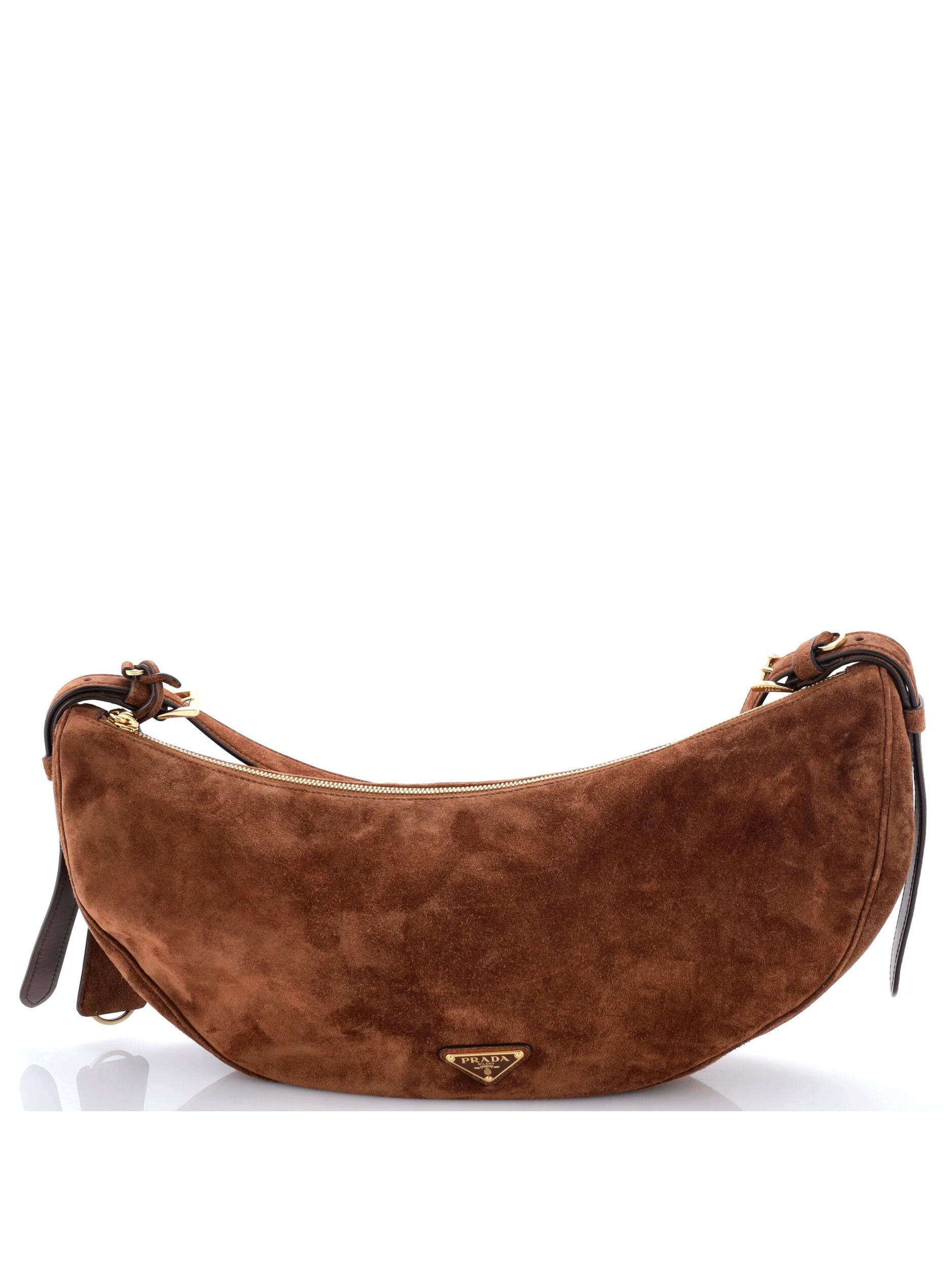 Prada Demi-Lune Shoulder Bag Suede #277023p24b